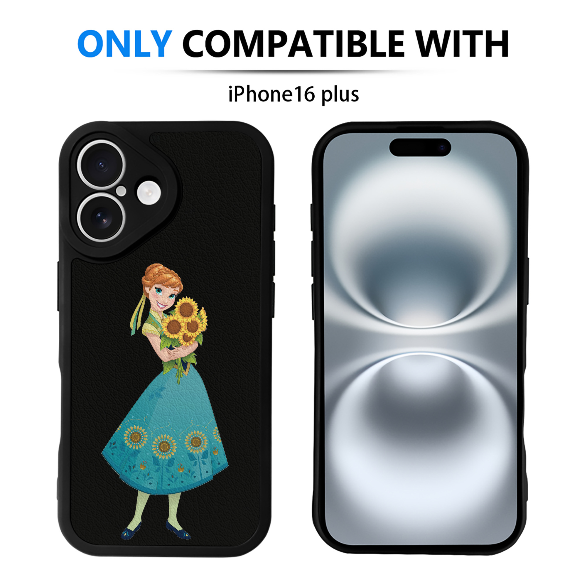 （画像用） アナと雪の女王 アンナ エルサ Frozen Anna Elsa 【iPhone 16シリーズ対応】シリコンスマホケース（レザー調） 材質：シリコン